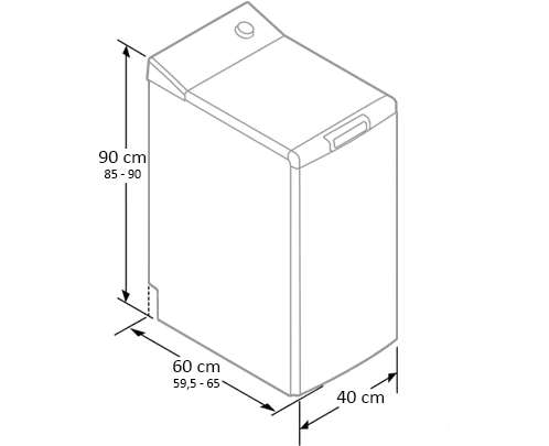 dimensiunile masinii de spalat rufe cu incarcare verticala